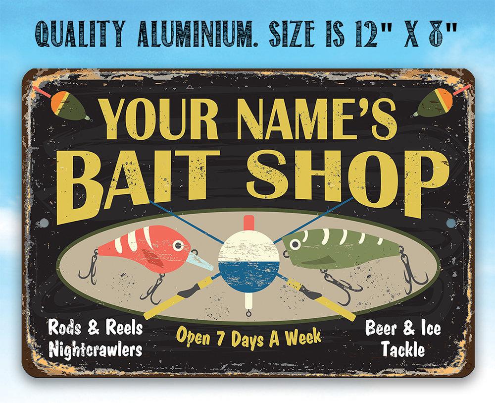 Personalized - Bait Shop - Metal Sign