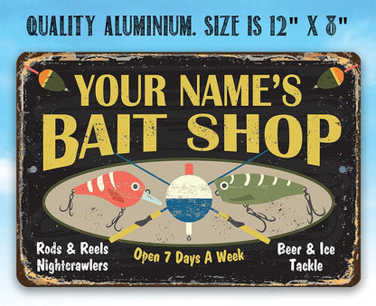 Personalized - Bait Shop - Metal Sign