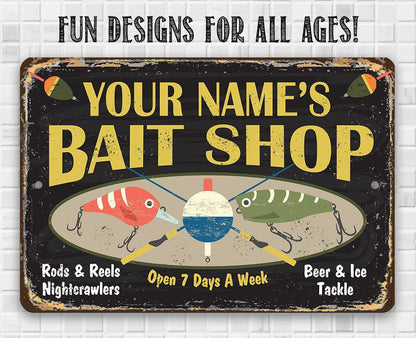 Personalized - Bait Shop - Metal Sign
