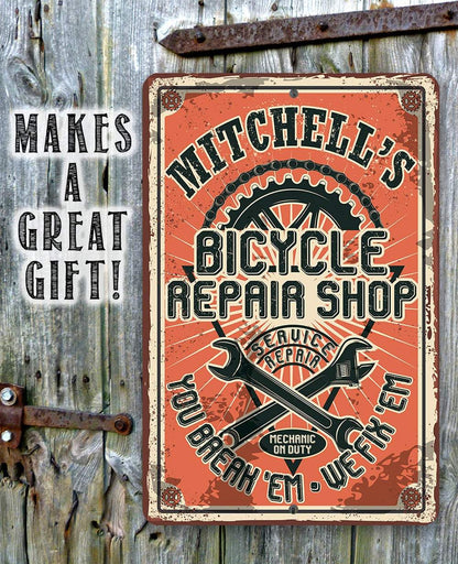 Personalized - Bicycle Repair Shop - Metal Sign