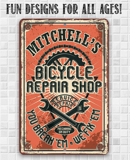 Personalized - Bicycle Repair Shop - Metal Sign