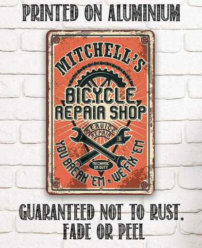 Personalized - Bicycle Repair Shop - Metal Sign