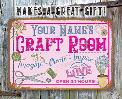 Personalized - Craft Room Imagine Create Inspire - Metal Sign