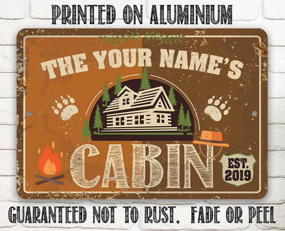 Personalized - Family Cabin - Metal Sign