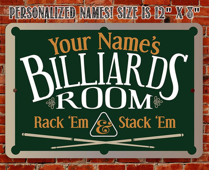 Personalized - Family Pool/Game Room - Metal Sign