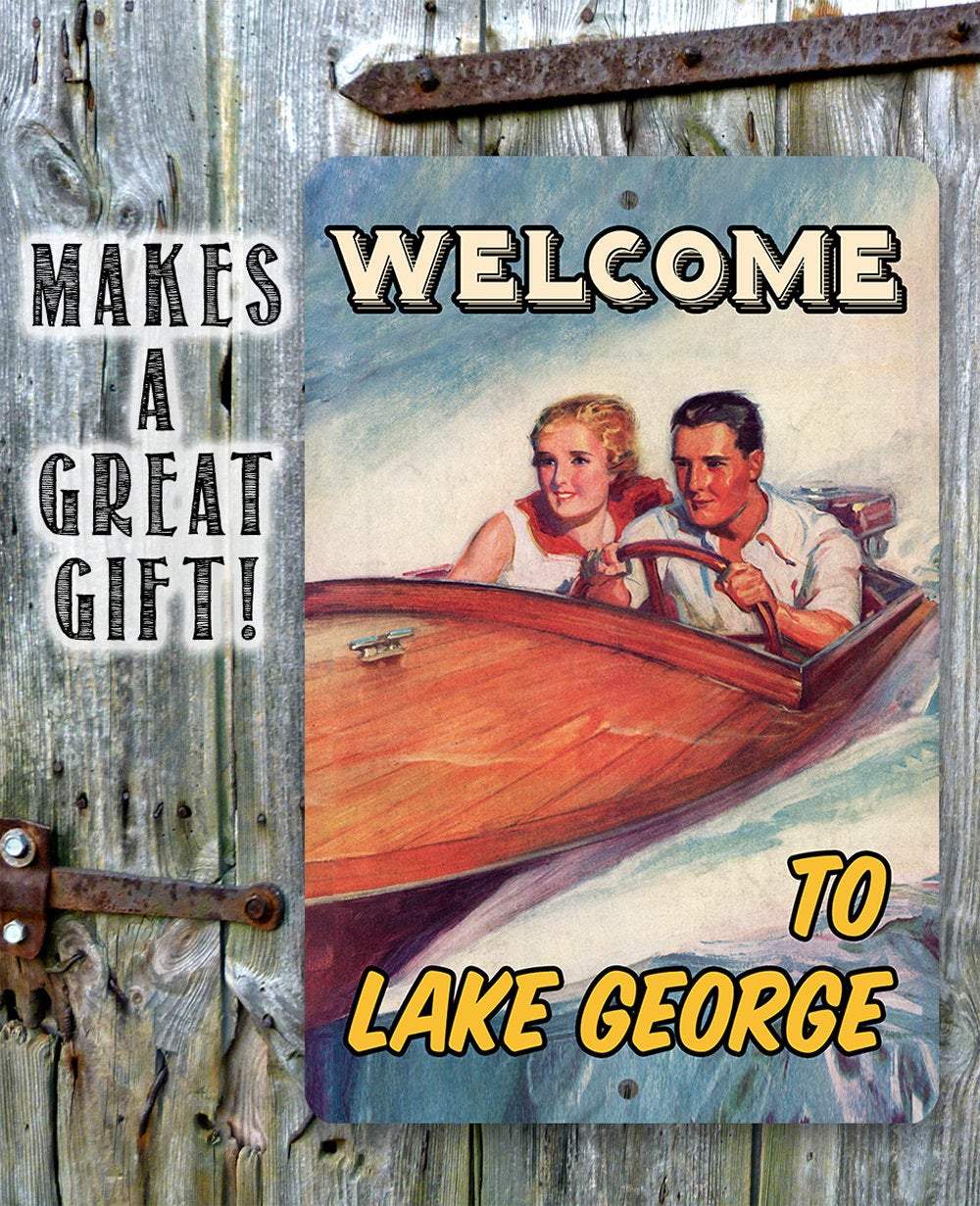 Personalized - Fast Boat Vintage - Metal Sign