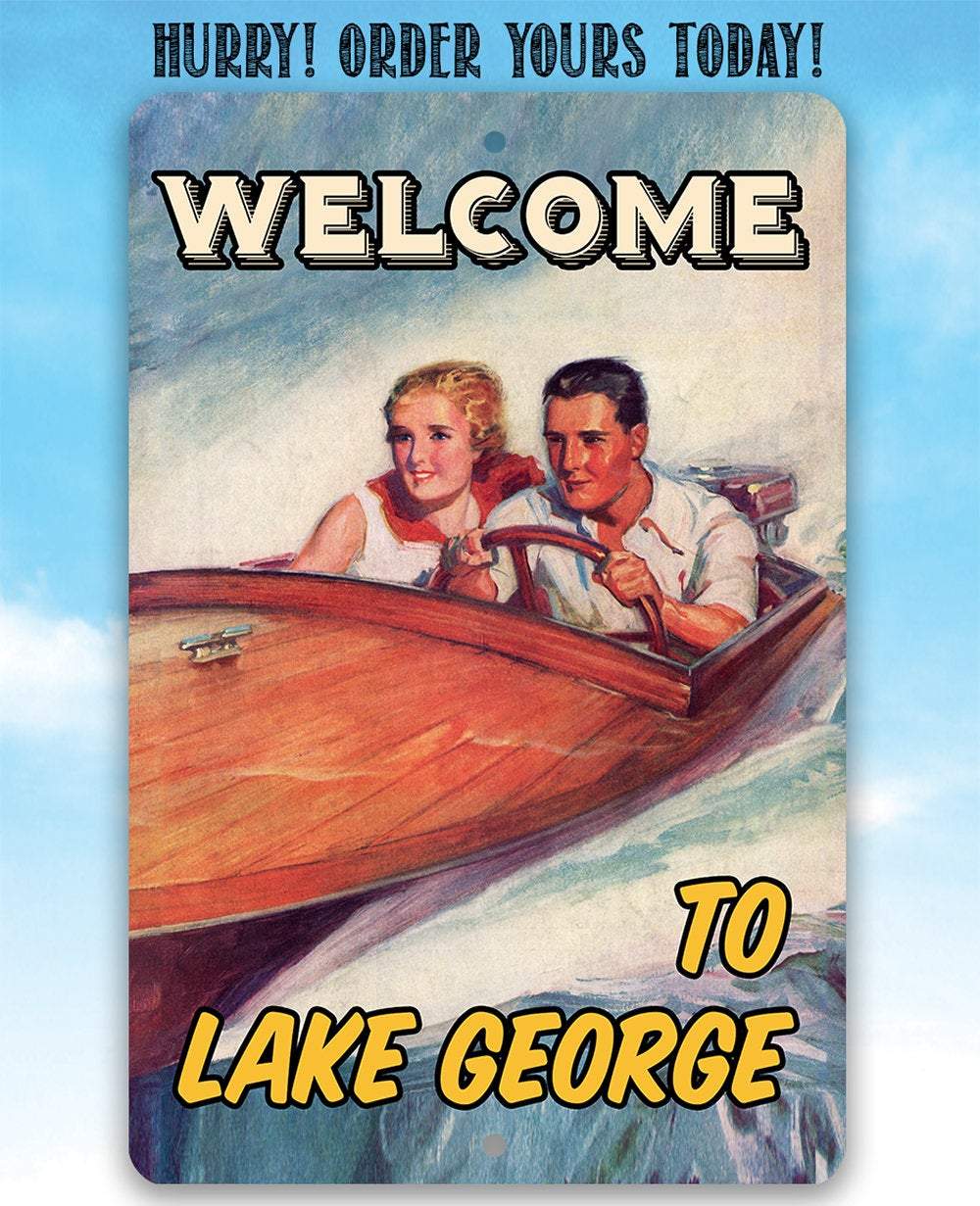 Personalized - Fast Boat Vintage - Metal Sign