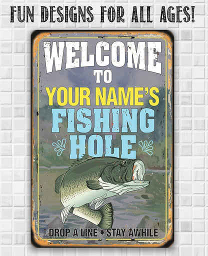 Personalized - Fishing Hole - Metal Sign