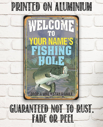Personalized - Fishing Hole - Metal Sign