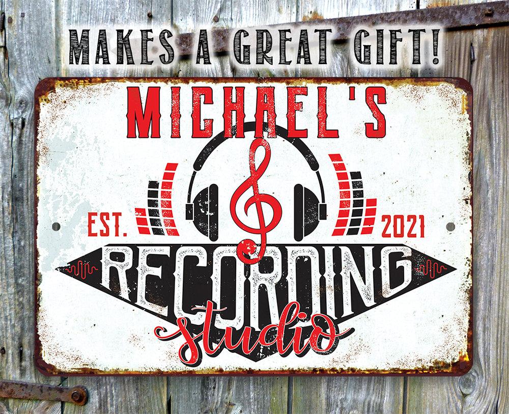 Personalized - Recording Studio - Metal Sign
