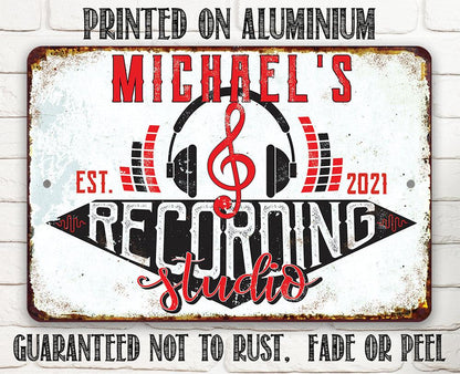 Personalized - Recording Studio - Metal Sign