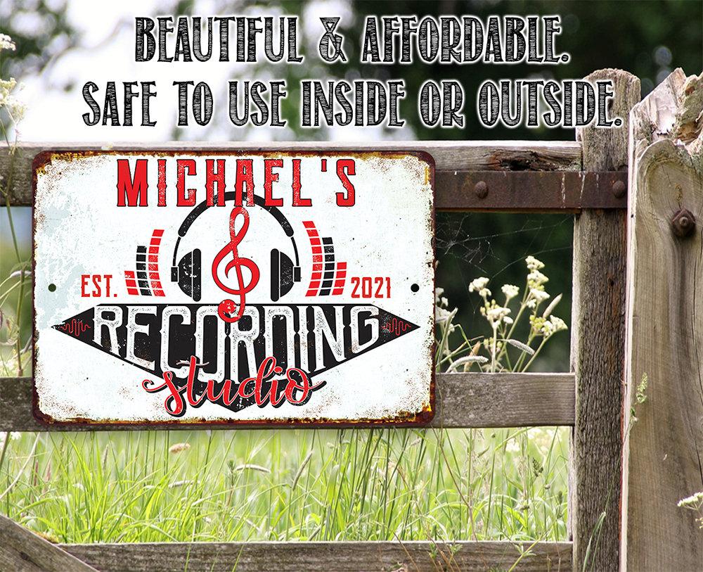 Personalized - Recording Studio - Metal Sign