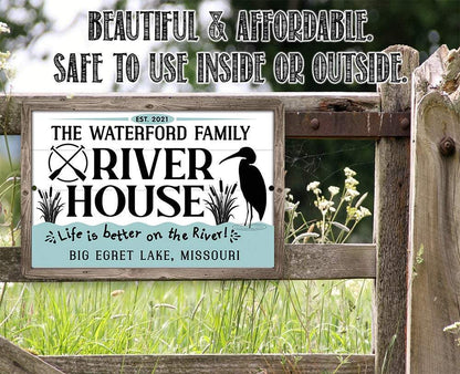 Personalized - River House, Life is Better on the River - Metal Sign
