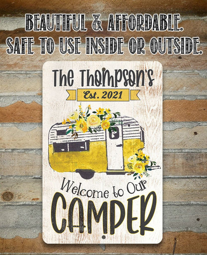 Personalized - Welcome To Our Camper - Metal Sign