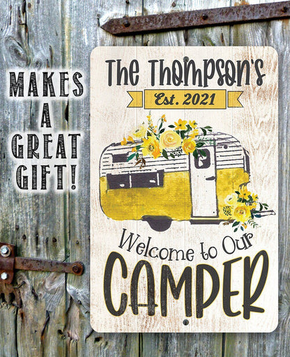 Personalized - Welcome To Our Camper - Metal Sign