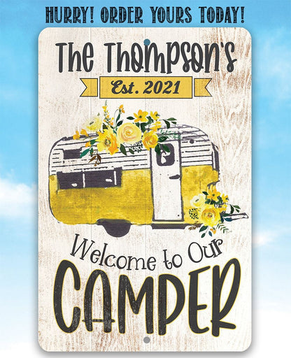 Personalized - Welcome To Our Camper - Metal Sign