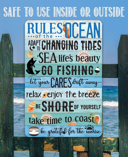 Rules of the Ocean - Metal Sign