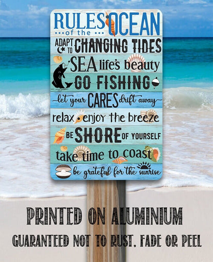 Rules of the Ocean - Metal Sign