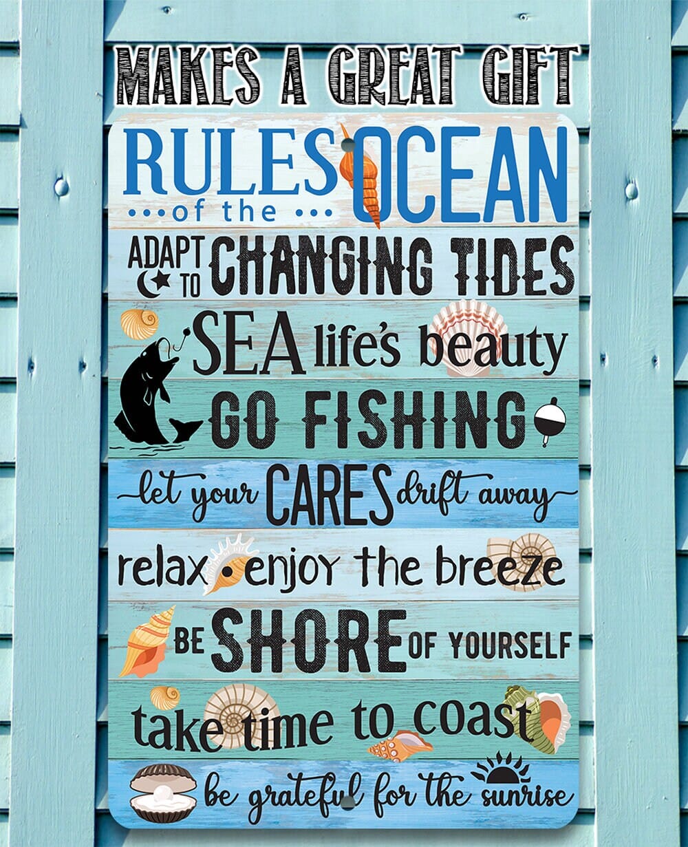 Rules of the Ocean - Metal Sign