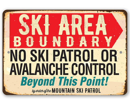 Ski Area Boundary - Metal Sign
