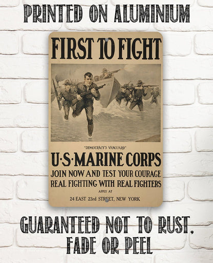 US Marines First to Fight - Metal Sign