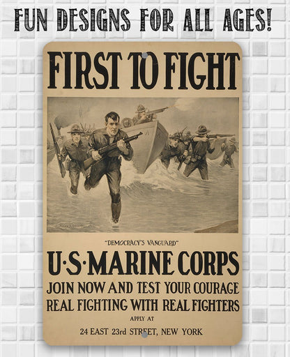 US Marines First to Fight - Metal Sign