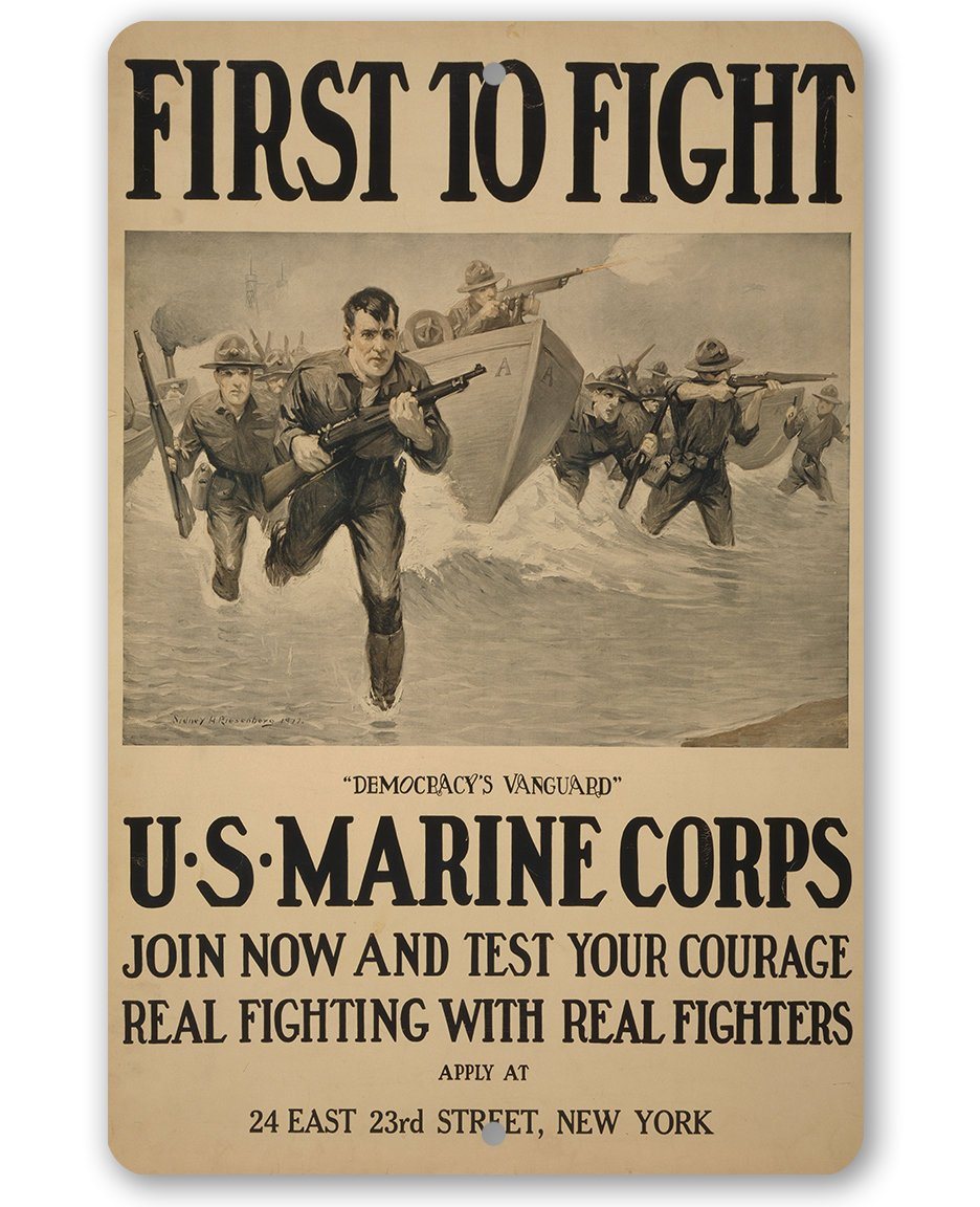 US Marines First to Fight - Metal Sign