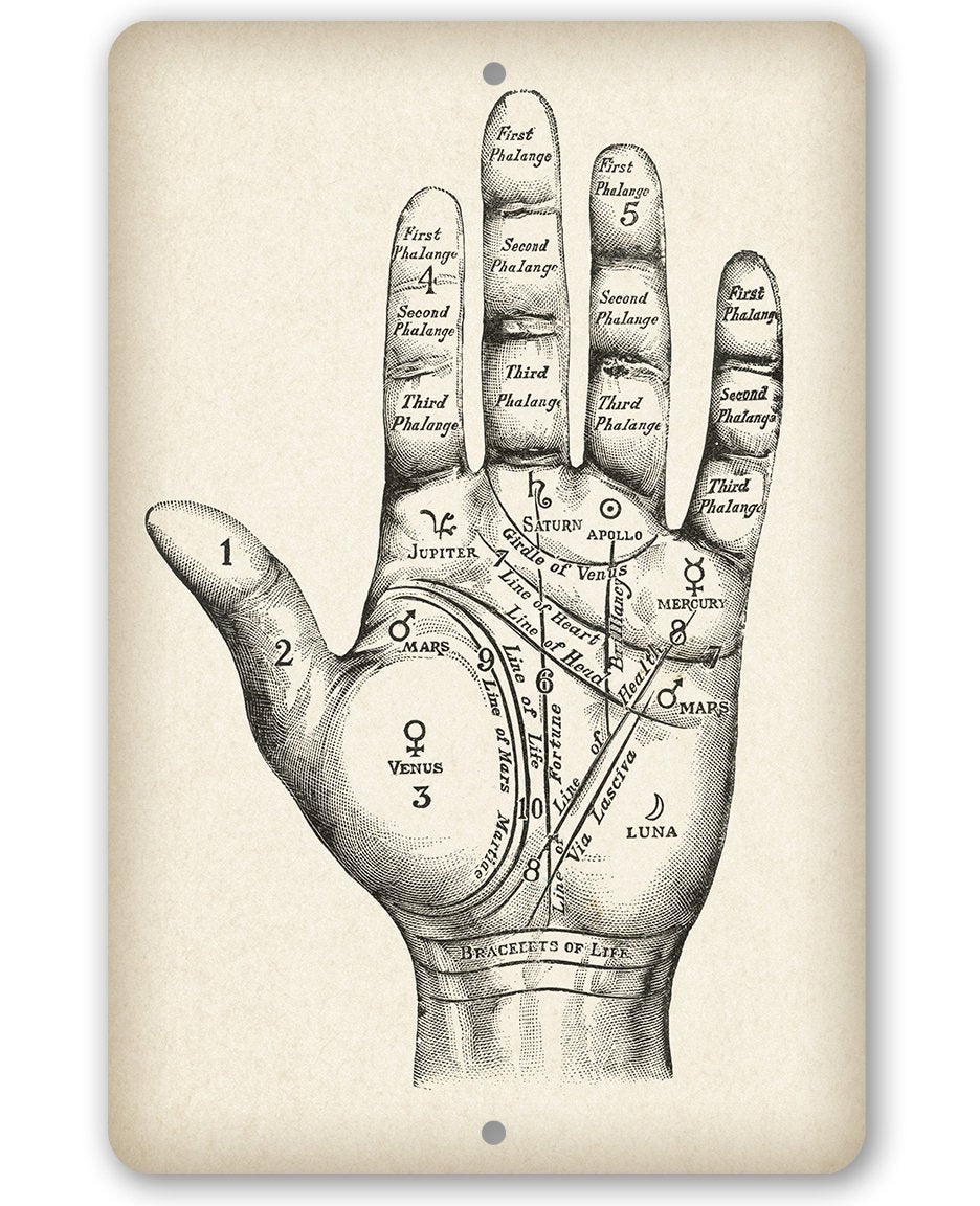 Vintage Palm Reading - Metal Sign