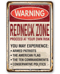 Warning Redneck Area - Metal Sign