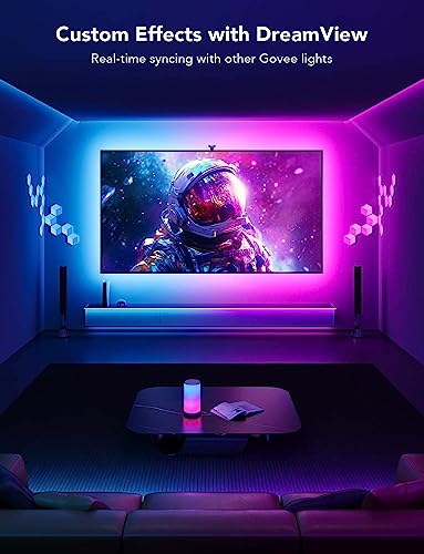 Govee Envisual TV LED Backlight T2 with Dual Cameras, 11.8ft RGBIC Wi-Fi LED Strip Lights for 55-65 inch TVs, Double Strip Light Beads, Adapts to Ultra-Thin TVs, Smart App Control, Music Sync, H605C