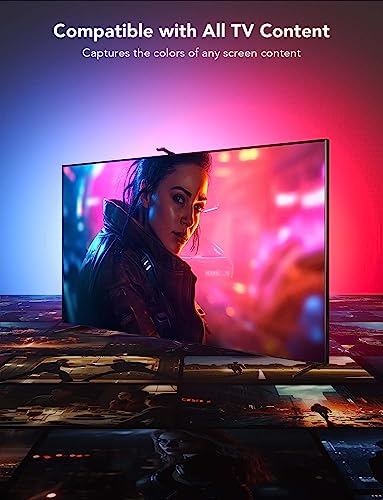 Govee Envisual TV LED Backlight T2 with Dual Cameras, 11.8ft RGBIC Wi-Fi LED Strip Lights for 55-65 inch TVs, Double Strip Light Beads, Adapts to Ultra-Thin TVs, Smart App Control, Music Sync, H605C