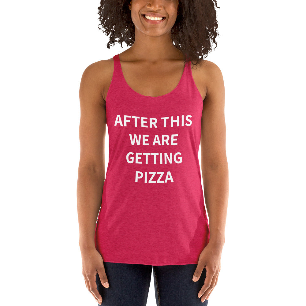Women's Racerback Tank "Getting Pizza"